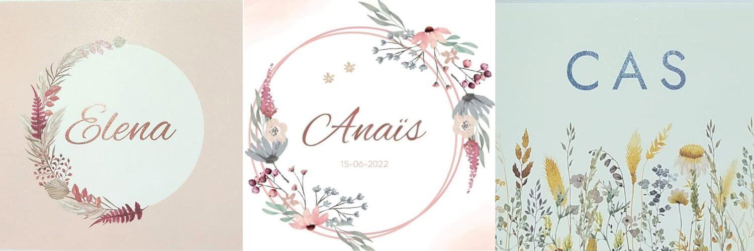 Geboortekaartjes met bloemen - drukwerktrends van 2022 - Bookadee